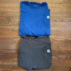 2 Carhartt shirts size 3XL cotton work shirts.